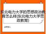 东北电力大学的思想政治教育怎么样(东北电力大学思政教育)