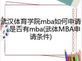 武汉体育学院mba如何申请，是否有mba(武体MBA申请条件)