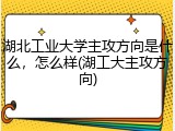 湖北工业大学主攻方向是什么，怎么样(湖工大主攻方向)