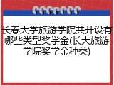 长春大学旅游学院共开设有哪些类型奖学金(长大旅游学院奖学金种类)