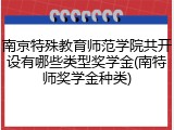 南京特殊教育师范学院共开设有哪些类型奖学金(南特师奖学金种类)