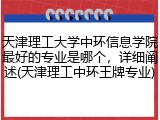 天津理工大学中环信息学院最好的专业是哪个，详细阐述(天津理工中环王牌专业)