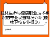 桂林生命与健康职业技术学院的专业设置概况介绍(桂林卫校专业概览)