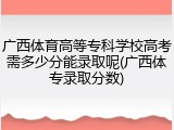 广西体育高等专科学校高考需多少分能录取呢(广西体专录取分数)