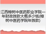 江西樟树中医药职业学院一年财政拨款大概多少钱(樟树中医药学院年拨款)