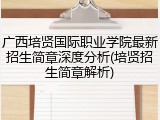 广西培贤国际职业学院最新招生简章深度分析(培贤招生简章解析)