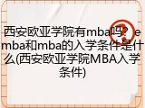 西安欧亚学院有mba吗？emba和mba的入学条件是什么(西安欧亚学院MBA入学条件)