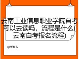 云南工业信息职业学院自考可以去读吗，流程是什么(云南自考报名流程)