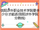信阳涉外职业技术学院要多少分才能进(信阳涉外学院分数线)