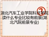 湖北汽车工业学院科技学院读什么专业比较有前景(湖北汽院前景专业)