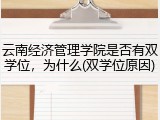 云南经济管理学院是否有双学位，为什么(双学位原因)