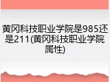 黄冈科技职业学院是985还是211(黄冈科技职业学院属性)