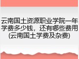 云南国土资源职业学院一年学费多少钱，还有哪些费用(云南国土学费及杂费)