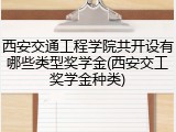 西安交通工程学院共开设有哪些类型奖学金(西安交工奖学金种类)