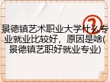 景德镇艺术职业大学什么专业就业比较好，原因是啥(景德镇艺职好就业专业)