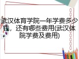 武汉体育学院一年学费多少钱，还有哪些费用(武汉体院学费及费用)