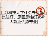 江苏科技大学什么专业就业比较好，原因是啥(江苏科大就业优势专业)