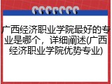 广西经济职业学院最好的专业是哪个，详细阐述(广西经济职业学院优势专业)