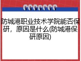 防城港职业技术学院能否保研，原因是什么(防城港保研原因)