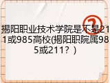 揭阳职业技术学院是不是211或985高校(揭阳职院属985或211？)