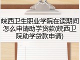 皖西卫生职业学院在读期间怎么申请助学贷款(皖西卫院助学贷款申请)