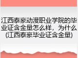 江西泰豪动漫职业学院的毕业证含金量怎么样，为什么(江西泰豪毕业证含金量)
