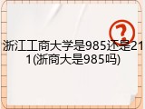 浙江工商大学是985还是211(浙商大是985吗)