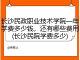 长沙民政职业技术学院一年学费多少钱，还有哪些费用(长沙民院学费多少)