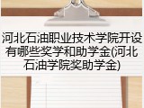 河北石油职业技术学院开设有哪些奖学和助学金(河北石油学院奖助学金)