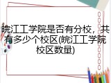皖江工学院是否有分校，共有多少个校区(皖江工学院校区数量)