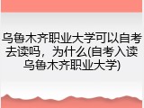 乌鲁木齐职业大学可以自考去读吗，为什么(自考入读乌鲁木齐职业大学)
