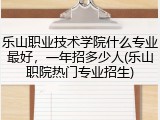 乐山职业技术学院什么专业最好，一年招多少人(乐山职院热门专业招生)
