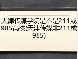 天津传媒学院是不是211或985高校(天津传媒非211或985)