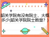 韶关学院有没有院士，大概多少(韶关学院院士数量？)