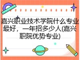 嘉兴职业技术学院什么专业最好，一年招多少人(嘉兴职院优势专业)