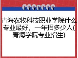 青海农牧科技职业学院什么专业最好，一年招多少人(青海学院专业招生)