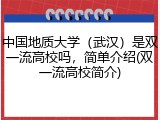 中国地质大学（武汉）是双一流高校吗，简单介绍(双一流高校简介)