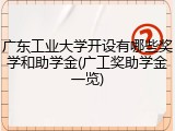 广东工业大学开设有哪些奖学和助学金(广工奖助学金一览)