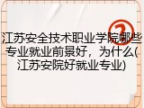 江苏安全技术职业学院哪些专业就业前景好，为什么(江苏安院好就业专业)