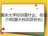 重庆大学校训是什么，校长介绍(重大校训及校长)