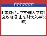山东财经大学办理入学有什么攻略没(山东财大入学攻略)