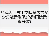 乌海职业技术学院高考需多少分能录取呢(乌海职院录取分数)