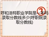 呼和浩特职业学院是一本吗录取分数线多少(呼职院录取分数线)