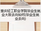 重庆轻工职业学院毕业生就业大致去向如何(毕业生就业去向)