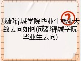 成都锦城学院毕业生就业大致去向如何(成都锦城学院毕业生去向)