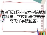 青岛飞洋职业技术学院地址在哪里，学校地理位置(青岛飞洋学院位置)