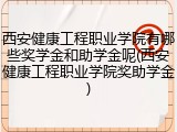 西安健康工程职业学院有哪些奖学金和助学金呢(西安健康工程职业学院奖助学金)