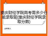 重庆财经学院高考需多少分能录取呢(重庆财经学院录取分数)
