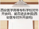西安医学高等专科学校对外开放吗，能否进去参观(西安医专对外开放吗)