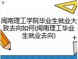 闽南理工学院毕业生就业大致去向如何(闽南理工毕业生就业去向)
